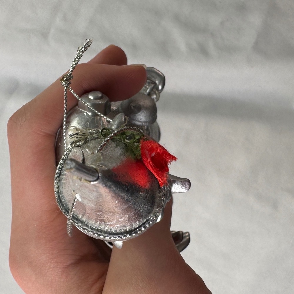 Vintage 1987 Kurt S Adler Wizard of Oz Tin Man Christmas Ornament Silver Figure - Picture 7 of 8